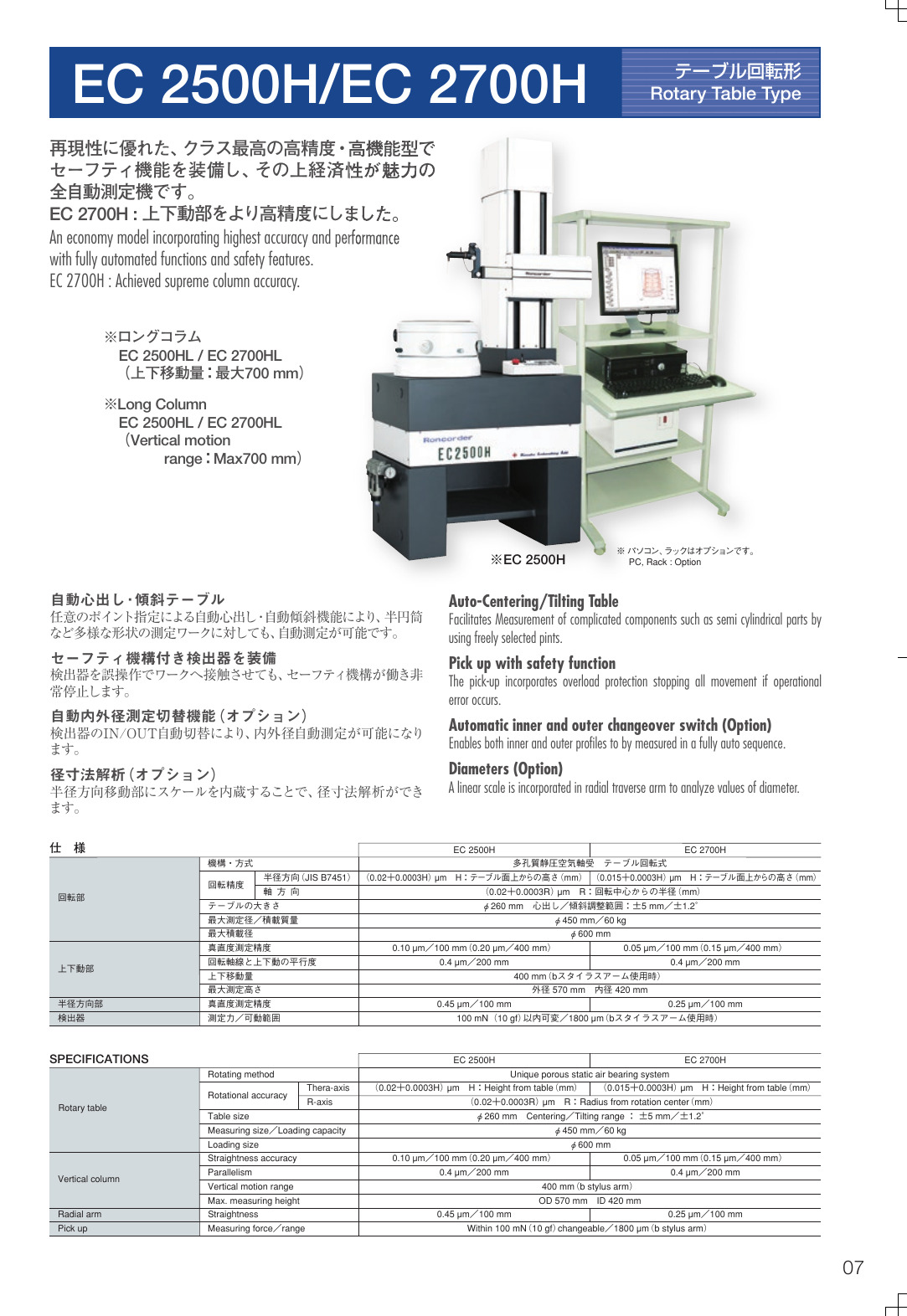 EC2500H EC2700H 전체 카탈로그 페이지